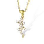 Les Tr&eacute;sors De Lily [L7013] - Kuldne valge ripats  Salamander  - 15x7 mm kuld