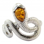 K&auml;sit&ouml;&ouml;h&otilde;bedast s&otilde;rmus 'Antique Serpent' merevaigu konjak (roodiumiga kaetud) - 20x19 mm 54 pruun