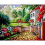 Teemantmaaling Courtyard Teemantmosaiik Teemanttikandid Ristpistes Dekoor 20X30CM