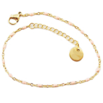 Les Tr&eacute;sors De Lily [R0069] - Bracelet cr&eacute;ateur Acier 'Boho' rose dor&eacute; - 2 mm Heleroosa