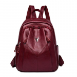 Naiste kott, nahast seljakott Naistele lihtne moodne vabaaja, suure mahutavusega Korea stiilis metsik seljakott burgundiapunane