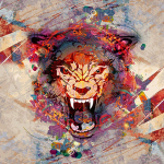 Teemantv&auml;rvimine Tiger Teemanttikandid Multifilm Teemantristpistes 30x30CM