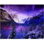 5D Teemantmaal T&auml;is&uuml;mar teemanttikandid Lavendar Mountain Ristpistes 20X30CM