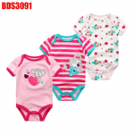 Vasts&uuml;ndinud beebi poiste t&uuml;drukute riided Kiddiezoom puuvillased O-kaelusega l&uuml;hikeste varrukatega beebip&uuml;ksid 3M