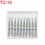 10 tk Diamond Burs Dental FG 1,6 mm kiired puurid suure kiirusega keskmise TC-10 k&auml;siinstrumendi jaoks