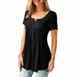 Naiste O-kaelusega n&ouml;&ouml;biga lahtised elastsed topid Naiste l&uuml;hikeste varrukatega tuunika s&auml;rgid Naiste vabaaja pluusid 5XL