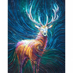 T&auml;is&uuml;mmargune/ruudukujuline 5D isetehtud teemantmaaling mustriga v&auml;rviline hirv Teemanttikandid Ristpistekomplektid Kodukaunistus K&auml;sitsi valmistatud kingitused Round 20x30cm