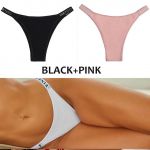 FINETOO 2TK/komplekt Naiste puuvillased alusp&uuml;ksid G-string Seksikas ristrihm aluspesu kiri v&ouml;&ouml;kohaga aluspesu stringid naiste &otilde;&otilde;nsad pesu XL