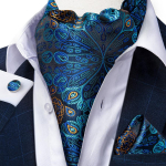 Vintage Ascot Tie meestele Vabaaja lips meestele H&otilde;behall Cravat Ascot Paisley Tie Hanky ​​mansetin&ouml;&ouml;pide komplekt AS-2038
