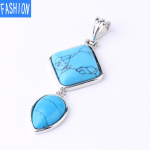 Euroopa ja Ameerika lihtsa temperamendiga kahekihiline ripats looduslikust kivist geomeetriline veetilga ripats naiste teemant turquoise