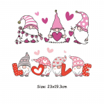 7 Gnomes Iron On Transfer Uue disainiga T-s&auml;rk Teksad Kleebised A-tasemel pestavad soojus&uuml;lekande plaastrid Valentine Patch 23x19.3cm