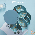 Suure mahutavusega ehete hoiukarp, 4-kihiline p&ouml;&ouml;ratav kaanega ehete tarvikute hoiualus, meigikarp 10X10CM valge