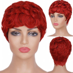 MISSQUEEN l&uuml;hikeste laineliste s&uuml;nteetilisest juustest parukad Ombre 6-tollised Bob parukad mustadele naistele kuumakindlad s&uuml;nteetilised parukad igap&auml;evane parukas 6inches