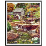 Maastik 5D Teemantmaal T&auml;isteemant Maaelu Metsad Rannalilled &Uuml;mmargused teemantmosaiikmustriga Kodukaunistus isetegemine K&auml;sitsi valmistatud 25X30cm