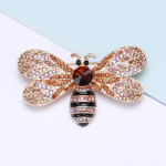 Blucome New Fashion Bee pross Fashion Temperament Elegantne peen v&auml;rviline kivist v&auml;ike n&otilde;el&otilde;mbluspank kuld