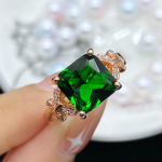 Bella Box uus mood temperament liblikas printsess ruut roheline kuju avamiss&otilde;rmused naistele tsirkoonist kihlamispeo peen ehe kingitus Adjustable Opening roheline