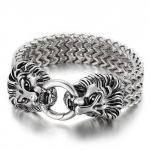 Punk rock meeste k&auml;ev&otilde;ru roostevabast terasest raske 18 mm 8,86 topelt Franco lingiga &auml;&auml;rekett Lion Wolf Skull Head k&auml;ev&otilde;ru meeste jalgrattur 21cm