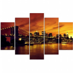 Viieosalise pildil&otilde;uendiprindiga New Yorgi sild 100x70 pruun