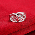 V&auml;rvus H&otilde;bedane printsess armas mood kristallist kivist s&otilde;rmus naiste daami ehted kihlus pulmapidu 8