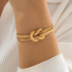 Foxanry Snake kett K&auml;ev&otilde;ru Naistele Mood Minimalistlikud Loomingulised jooned Ristatud Aastap&auml;eva Ehted Aksessuaarid Kingitused 18cm kuld