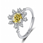 Bague Ringen 1-karaadine kaheksa s&uuml;damega kaheksa noolega Moissanite teemant ehted Sterling h&otilde;be S925 lumehelves&otilde;rmus reguleeritava suurusega r&otilde;ngad 1ct adjustable sinine