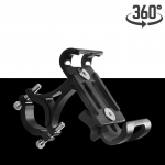 360&deg; alumiiniumsulamist libisemisvastane p&ouml;&ouml;ratav jalgrattatelefoni hoidik jalgratta kronsteini juhtraua klamber must