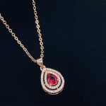 Bella Box veetilgakujuline punane tsirkoon kerge luksuslik moe ripats kaelakee naistele Necklace+Pendant punane