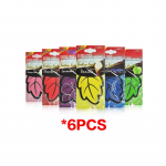 6/12PCS Car Air Freshener Natural scented tea paper Auto Hanging Vanilla perfume fragrance Leaf Shape car accessories 6Pcs-Pink