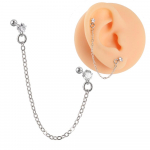 1 tk Kirurgilisest terasest CZ Gem k&otilde;rva tragus k&otilde;hre augustamine tsirkoonist rippuv kett k&otilde;rvar&otilde;ngas Conch Ear Stud Helix augustamine keha 1PC Clear Star