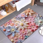 Kolmem&otilde;&otilde;tmelised lilledega diatomiit-vannitoa vaipade libisemisvastased jalamatid 40*60