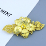 Uus kullav&auml;rvi naiste lilleline kleit, ehe, rinnakorv, suur pross kuld