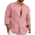 Puuvillane linane &uuml;hev&auml;rviline meeste s&auml;rk pikkade varrukatega krae valge must tops XXL roosa