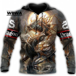 Kevads&uuml;gisene draakoni ja tiigri t&auml;toveeringud 3D Prindiga Unisex Deluxe Hoodie Meeste dressipluus T&auml;navar&otilde;ivad Pullover vabaaja jope dressikas L