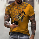Naljakad riided meestele T-s&auml;rk Harajuku s&auml;rk Pullover Bee Print Top 3D T-s&auml;rk Suvine l&uuml;hikeste varrukatega vabaaja Outdoor Oversize T-s&auml;rk L