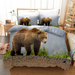 3D-prinditud karu voodipesukomplekt, loomasulgede tekikate, padjap&uuml;&uuml;r 2/3 t&uuml;kki, mikrokiudkangas AU140 * 210, pehme kodutekstiil poistetubade jaoks Baby 100x135cm