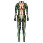 Naised Mehed Loomad Madu Python 3D Prinditud Jumpsuit Unisex Punk Muscle Halloween Cosplay Kost&uuml;&uuml;mid T&auml;iskasvanute Peom&auml;ng Rollim&auml;ng Riietus XL