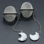 1 tk teefiltri v&otilde;rgu pikenduskett Kuu kujuga kunstkristallkivist roostevabast terasest kuumapott v&uuml;rtsid tees&otilde;el pall k&ouml;&ouml;gi teepall 20&times;30mm