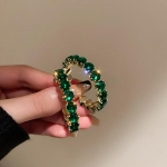 Luksuslik kvaliteetne Inlay CZ Hoop K&otilde;rvar&otilde;ngad &Uuml;mmargused Rohelised Tsirkoonist Kristallk&otilde;rvar&otilde;ngad Naistele Kihluspeo Ehted