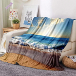 Maastikutekk Tr&uuml;kitud &uuml;lisuur manta diivanvoodi kate pehme ja karvane tekk pleed Pehme soe flanell Visttekid Lehvikute kingitus 125x150cm 50x60inch