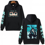 Anime Demon Slayer Muichiro Tokito Pusad Pulloverid Pusad Muichiro Tokito Graafilise tr&uuml;kiga topid vabaaja hip-hop t&auml;navar&otilde;ivad 4XL must