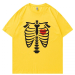 Y2K Skeleton Harajuku Kawaii Graafiline T-s&auml;rk Puuvillane Unisex T-s&auml;rk Uus Oversized TEE S&Auml;RK WoUnisexs Streetwear Unisex Tops Tee L
