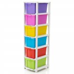 6 XL plastikust moodulsahtlite s&uuml;steem koju, kontorisse, kooli, toote m&otilde;&otilde;tmed kokkupanduna (31cmx39cmx116cm) (6XL) (Mitmev&auml;rviline)