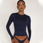 Naiste kevadine T-s&auml;rk Slim Fit pulloverid T&auml;navar&otilde;ivad Solid Rose Basic O kaelusega pikkade varrukatega T-s&auml;rgid Y2k Crop Tops Vintage naiste T-s&auml;rgid S valge