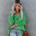 S&uuml;gistalvine V-kaelusega kapuutsiga naiste kampsun Moodne, l&otilde;dva l&otilde;ngaga topsid vabaaja pika varrukaga pullover, naiste kudumid 30195 S roheline