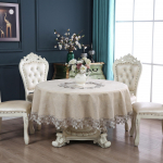 Uus maapealne linane laudlina valge pastoraalses stiilis laudlina &uuml;mmargune pitsiline laudlina 60Round