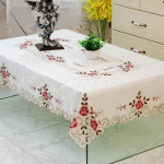 Laudlina &uuml;mmargune Euroopa aed Elegantne tikitud s&ouml;&ouml;gilaudlina lillega pojeng tooli kate Pulma kodutekstiilist tolmukate 60X180cm Rectangle