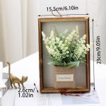 Puidust fotoraam, lillede imitatsioon, 3D k&auml;sitsi valmistatud kunstlillede seinaripp