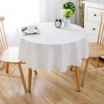 &Uuml;hev&auml;rviline &uuml;mmargune laudlina pitsist puuvillasest linasest laudlinast pulmade s&ouml;&ouml;gilaua teelaua kate Round Diameter 140cm valge