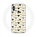 Kahe kaamera Xiaomi Redmi Note 5 AI &uuml;mbris abstraktse tekstuuriga tausta s&uuml;damed, must kollane ja hall