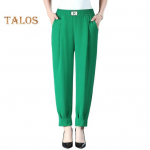 Naiste suvised haaremip&uuml;ksid elastsed k&otilde;rge v&ouml;&ouml;kohaga &uuml;hev&auml;rvilised &otilde;hukesed pikad p&uuml;ksid k&uuml;ljetaskud vabaaja p&uuml;ksid t&auml;navar&otilde;ivad 2XL valge